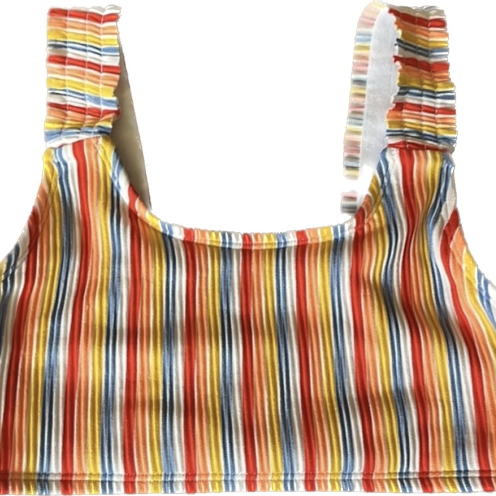 Art class girls (10-12) NWOT Colorful Striped Bathing suit bikini set - Picture 2 of 7